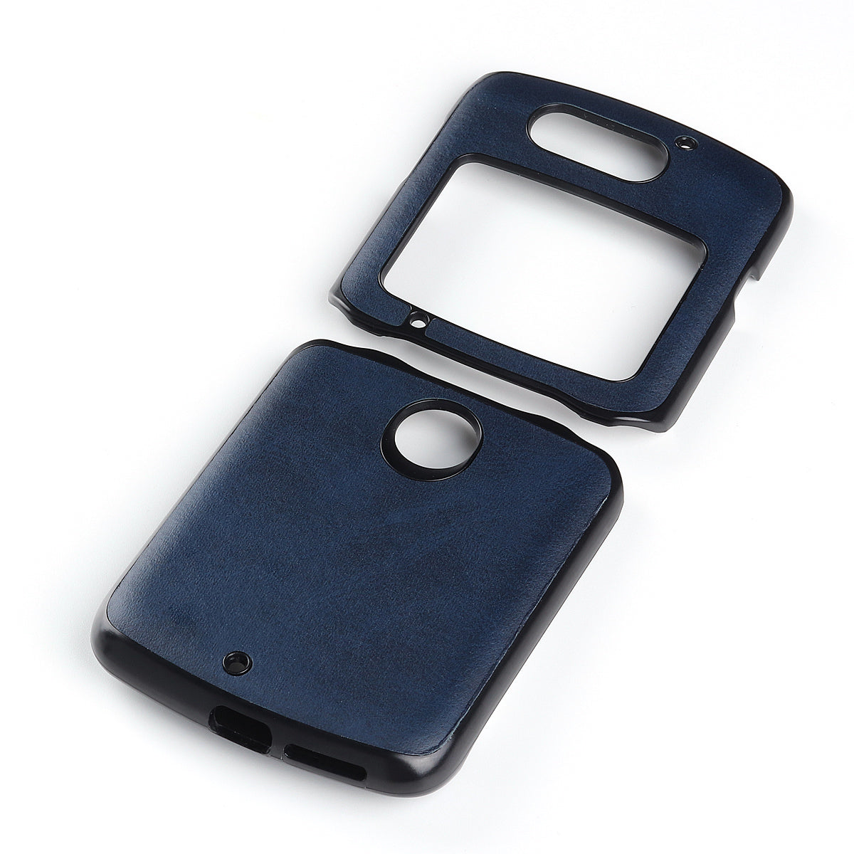 Leather Coated PC Phone Case for Motorola Razr 5G - Blue