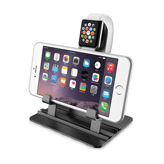 Multi functional Desktop Charging Cradle Stand Holder for Apple Watch, iPhone iPad Etc. - Black