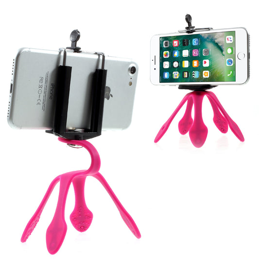 Octopus Shape Flexible Smartphone GroPro Mount for iPhone Samsung GoPro, Clamp Width: 5-8.5cm - Rose