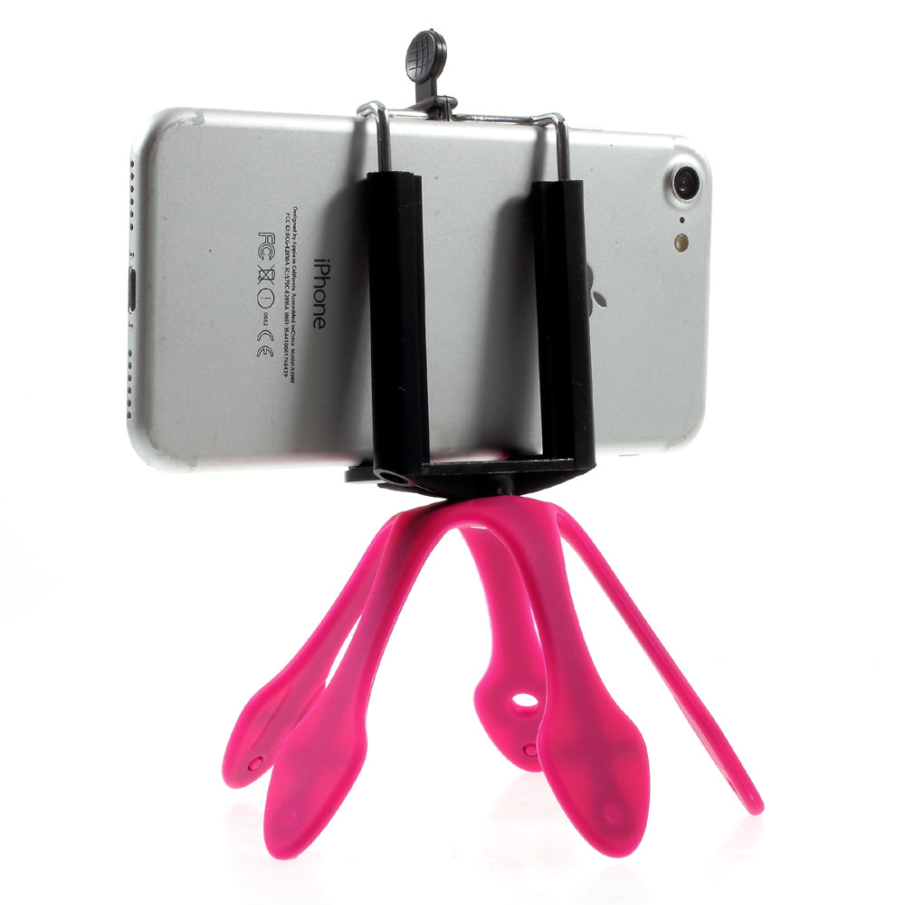 Octopus Shape Flexible Smartphone GroPro Mount for iPhone Samsung GoPro, Clamp Width: 5-8.5cm - Rose