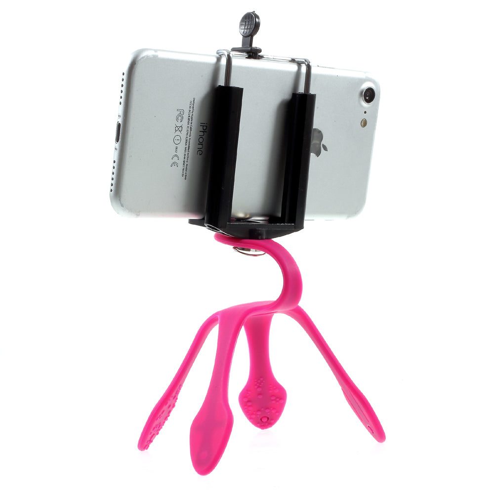 Octopus Shape Flexible Smartphone GroPro Mount for iPhone Samsung GoPro, Clamp Width: 5-8.5cm - Rose