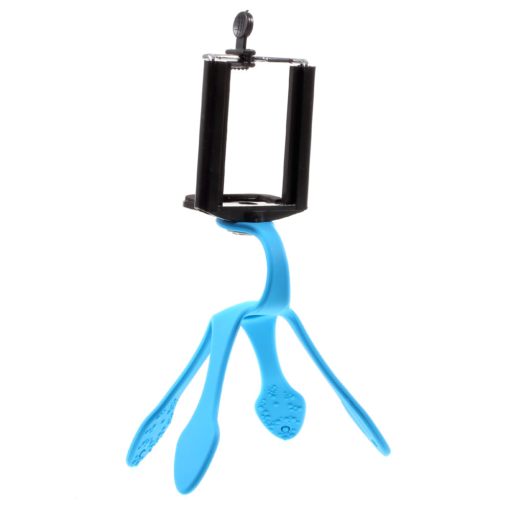Octopus Shape Adaptable Phone GroPro Stand Holder for iPhone Samsung GoPro, Clamp Width: 5-8.5cm - Blue