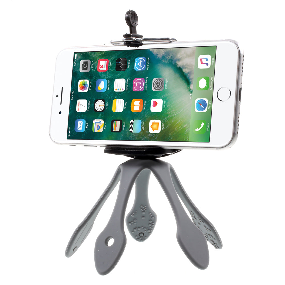 Octopus Shape Multi-functional Phone GroPro Bracket for iPhone Samsung GoPro, Clamp Width: 5-8.5cm - Grey