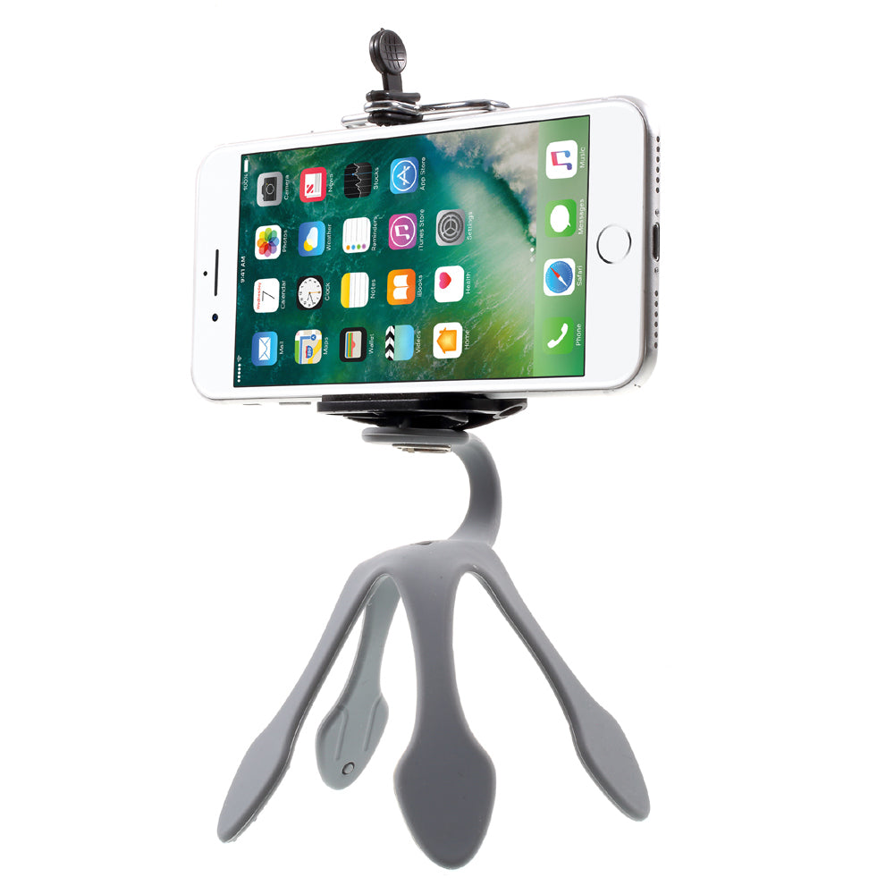 Octopus Shape Multi-functional Phone GroPro Bracket for iPhone Samsung GoPro, Clamp Width: 5-8.5cm - Grey