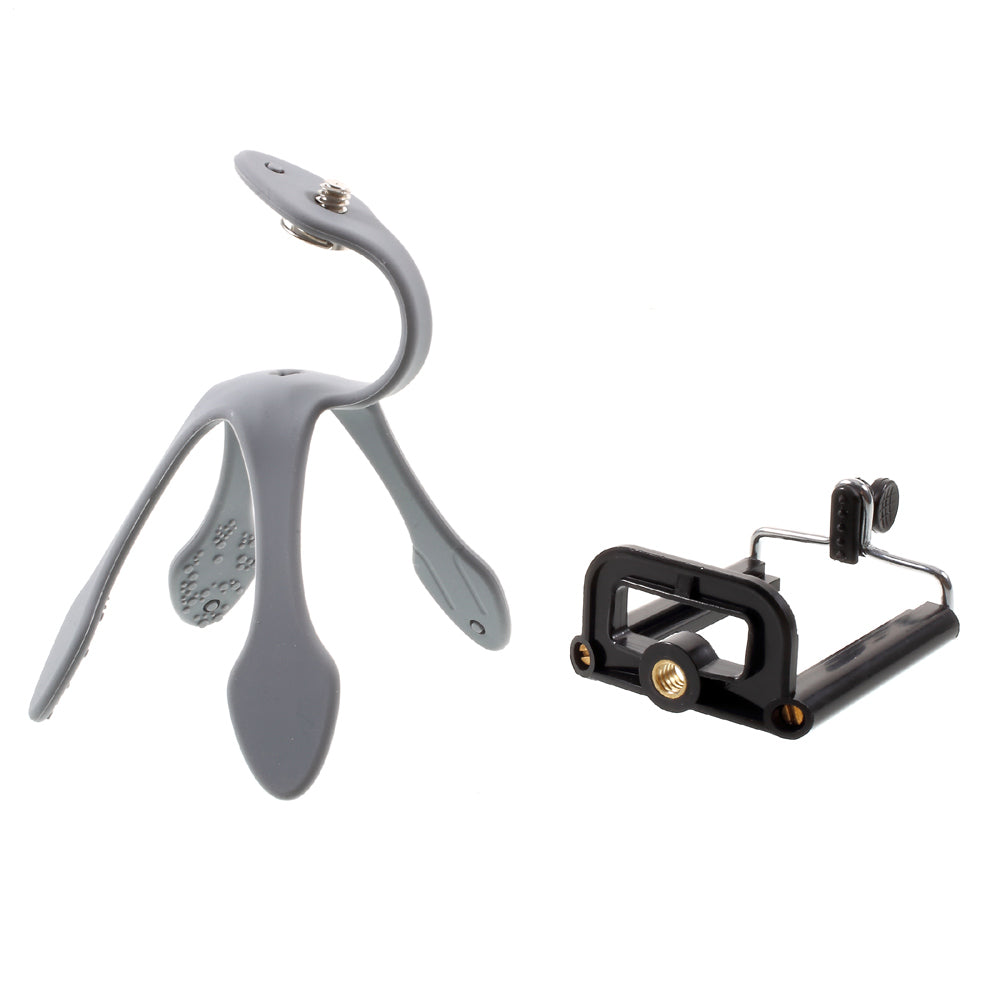 Octopus Shape Multi-functional Phone GroPro Bracket for iPhone Samsung GoPro, Clamp Width: 5-8.5cm - Grey