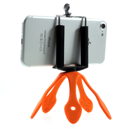 Octopus Shape Mini Flexible Holder Mount for iPhone Samsung GoPro, Clamp Width: 5-8.5cm - Orange