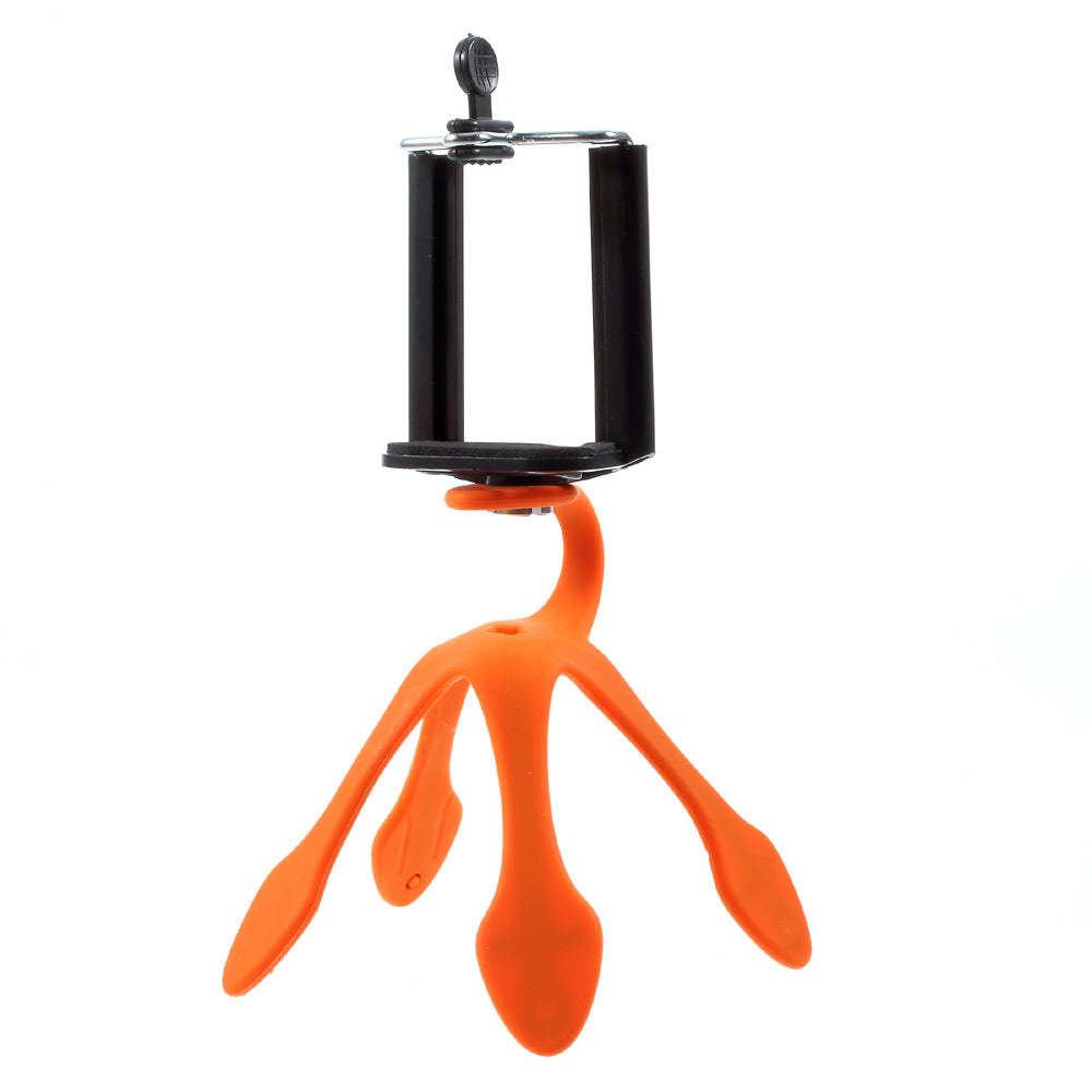 Octopus Shape Mini Flexible Holder Mount for iPhone Samsung GoPro, Clamp Width: 5-8.5cm - Orange