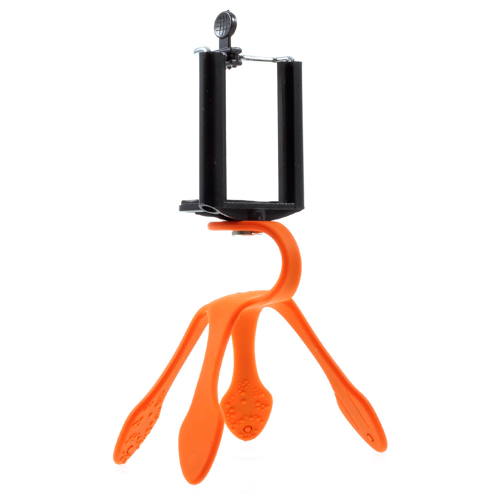 Octopus Shape Mini Flexible Holder Mount for iPhone Samsung GoPro, Clamp Width: 5-8.5cm - Orange