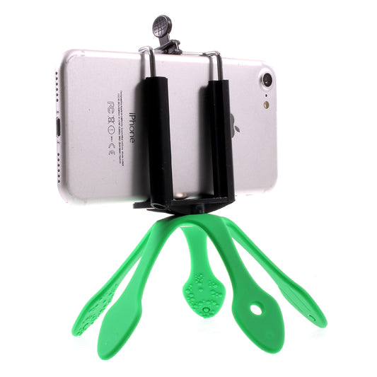 Octopus Shape Changeable Smartphone GroPro Holder for iPhone Samsung GoPro, Clamp Width: 5-8.5cm - Green