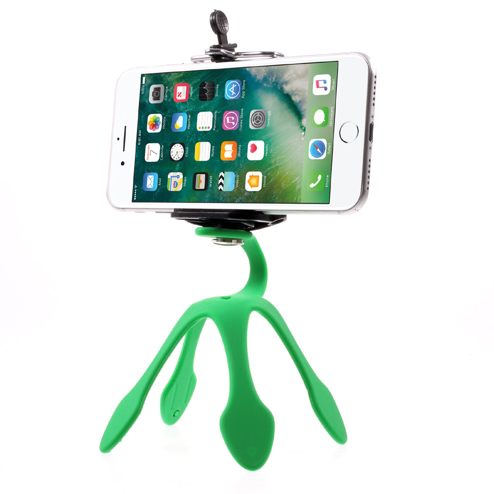 Octopus Shape Changeable Smartphone GroPro Holder for iPhone Samsung GoPro, Clamp Width: 5-8.5cm - Green