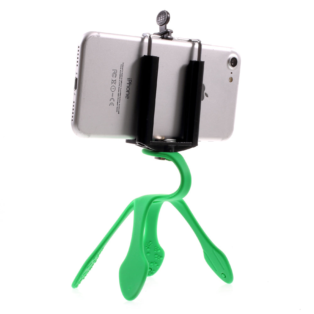 Octopus Shape Changeable Smartphone GroPro Holder for iPhone Samsung GoPro, Clamp Width: 5-8.5cm - Green