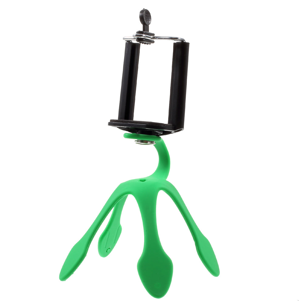 Octopus Shape Changeable Smartphone GroPro Holder for iPhone Samsung GoPro, Clamp Width: 5-8.5cm - Green
