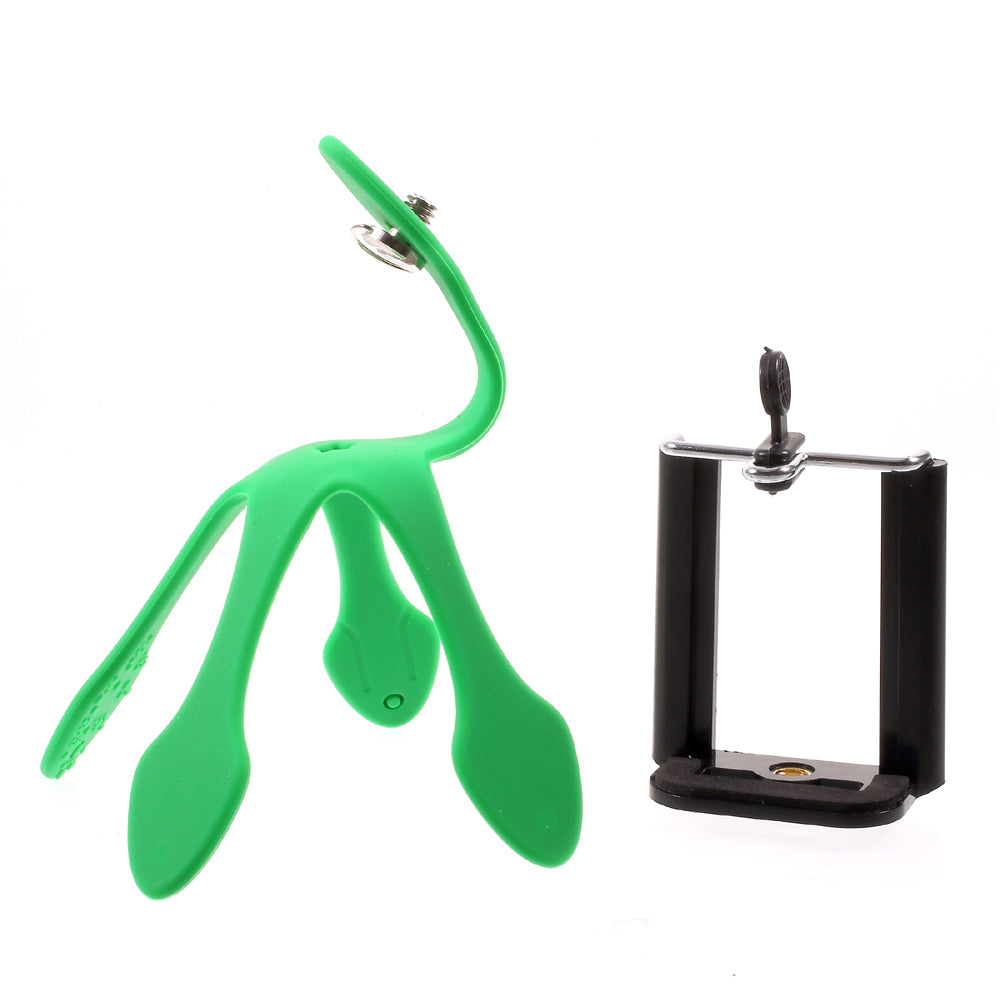 Octopus Shape Changeable Smartphone GroPro Holder for iPhone Samsung GoPro, Clamp Width: 5-8.5cm - Green