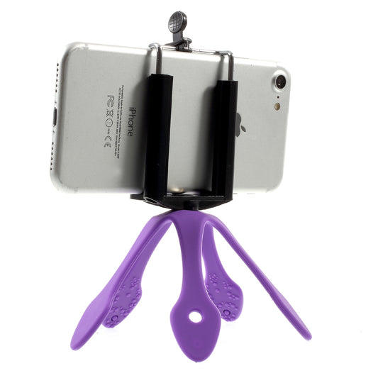 Octopus Shape Portable Mount Flexible Bracket for iPhone Samsung GoPro, Clamp Width: 5-8.5cm - Purple