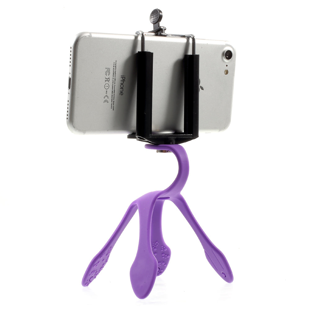 Octopus Shape Portable Mount Flexible Bracket for iPhone Samsung GoPro, Clamp Width: 5-8.5cm - Purple