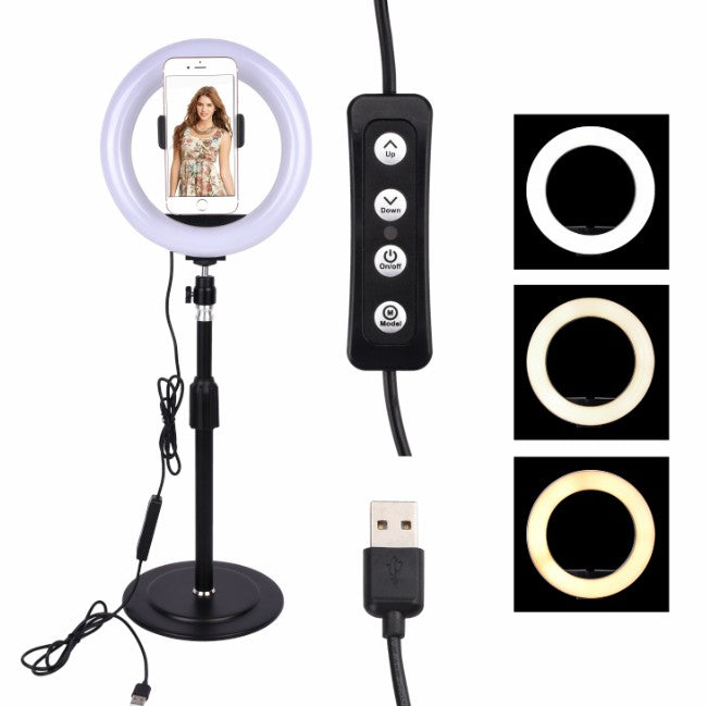 Selfie Flash Ring Light Mobile Phone Holder LED Camera Mount Long Arm ...