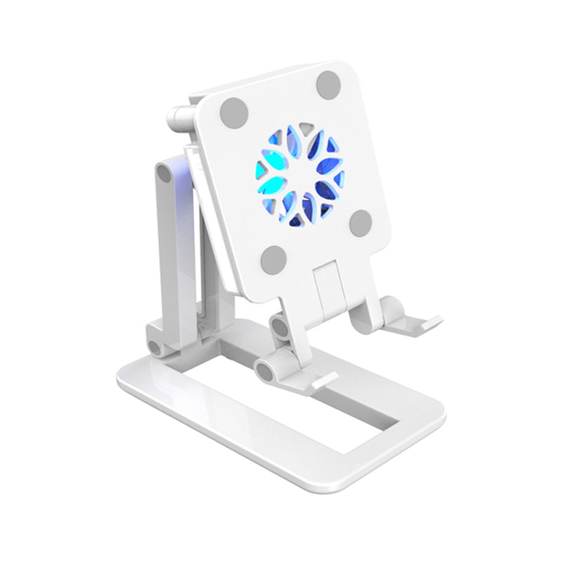 Foldable Light Fan Phone Holder Extendable Cooling Adjustable Cellphone Desk Bracket
