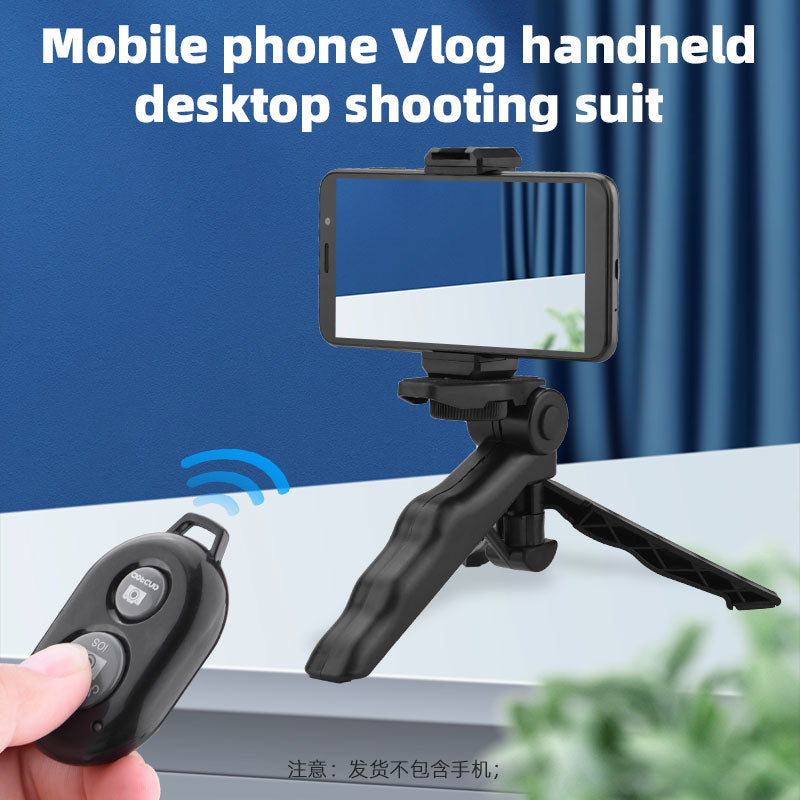 Vlog Shooting Mobile Phone Holder + Desktop Tripod with Remote Shutter Controller for iOS Android