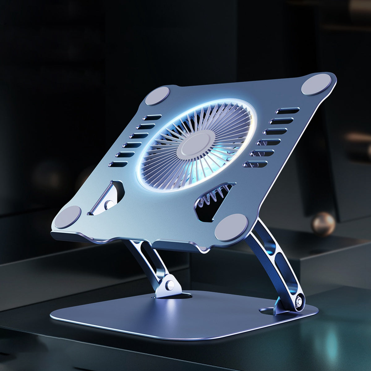 R-JUST HZ22 Laptop Fan Cooling Stand Radiator Adjustable Desktop Notebook Cooler Holder - Silver
