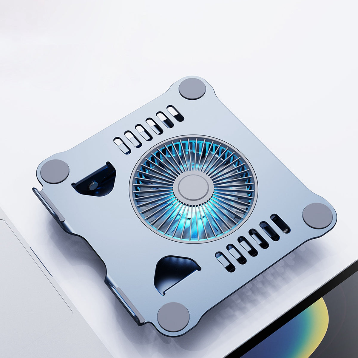 R-JUST HZ22 Laptop Fan Cooling Stand Radiator Adjustable Desktop Notebook Cooler Holder - Silver