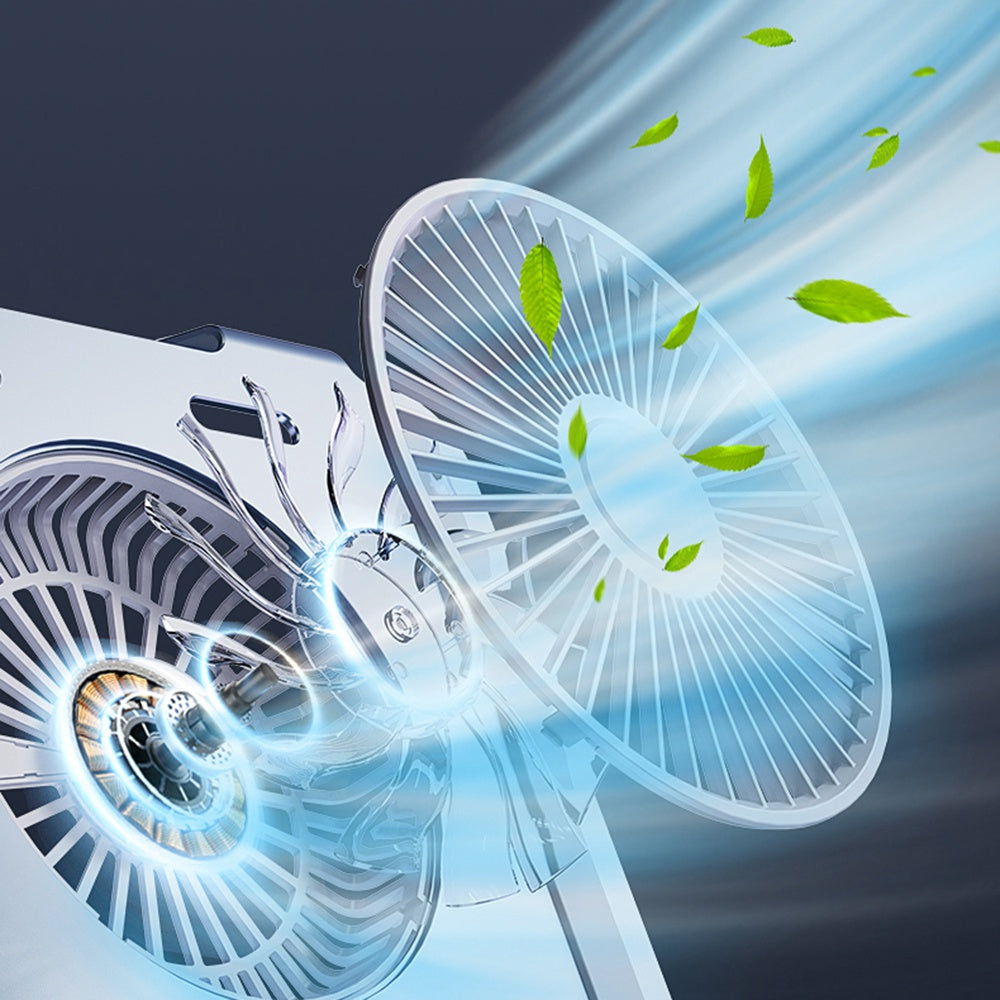 Aluminum Alloy Laptop Cooling Stand Radiator Notebook Cooler Summer Desktop Cooling Fan - Grey
