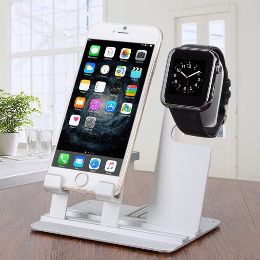 DIY Multifunctional Desktop Charging Cradle Stand Holder for Apple Watch, iPhone iPad Etc. - Silver Color