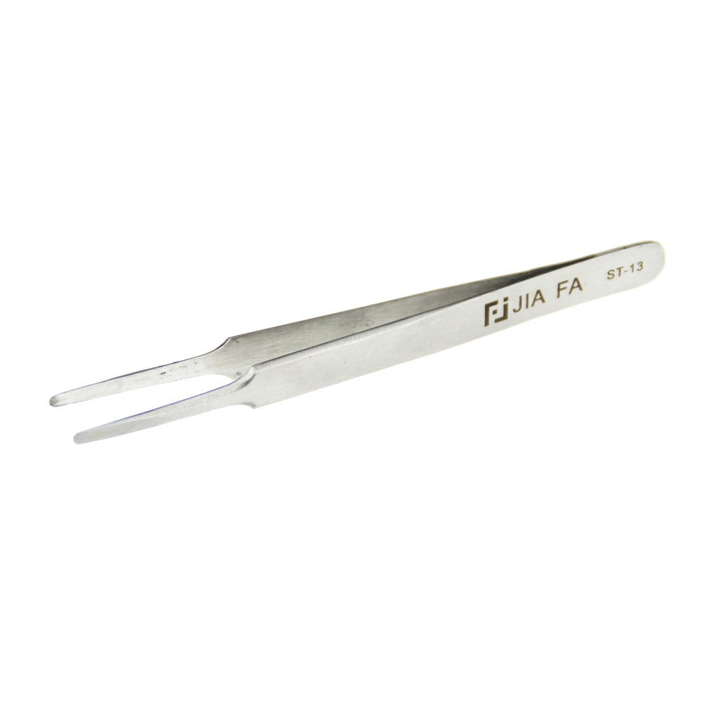 ST-13 High Strength Stainless Steel Flat Tipped Straight Tweezers Professional Tool