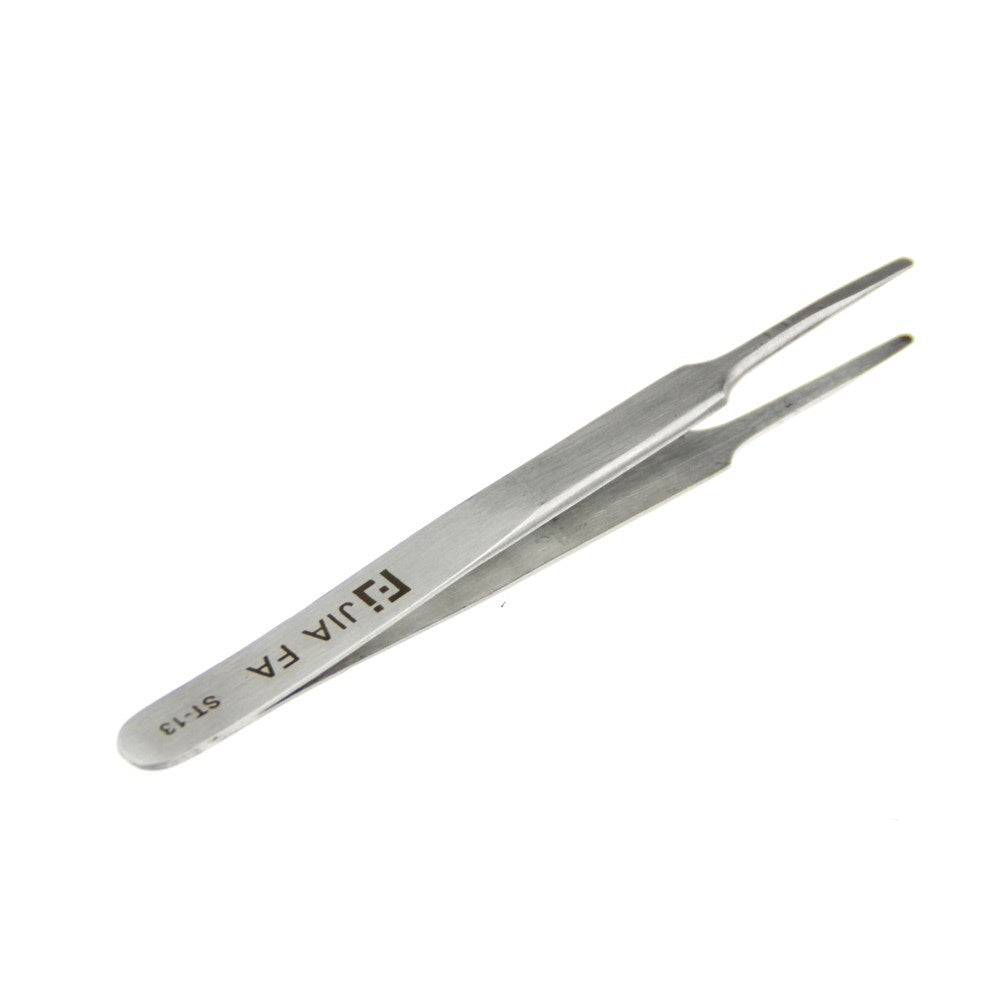 ST-13 High Strength Stainless Steel Flat Tipped Straight Tweezers Professional Tool
