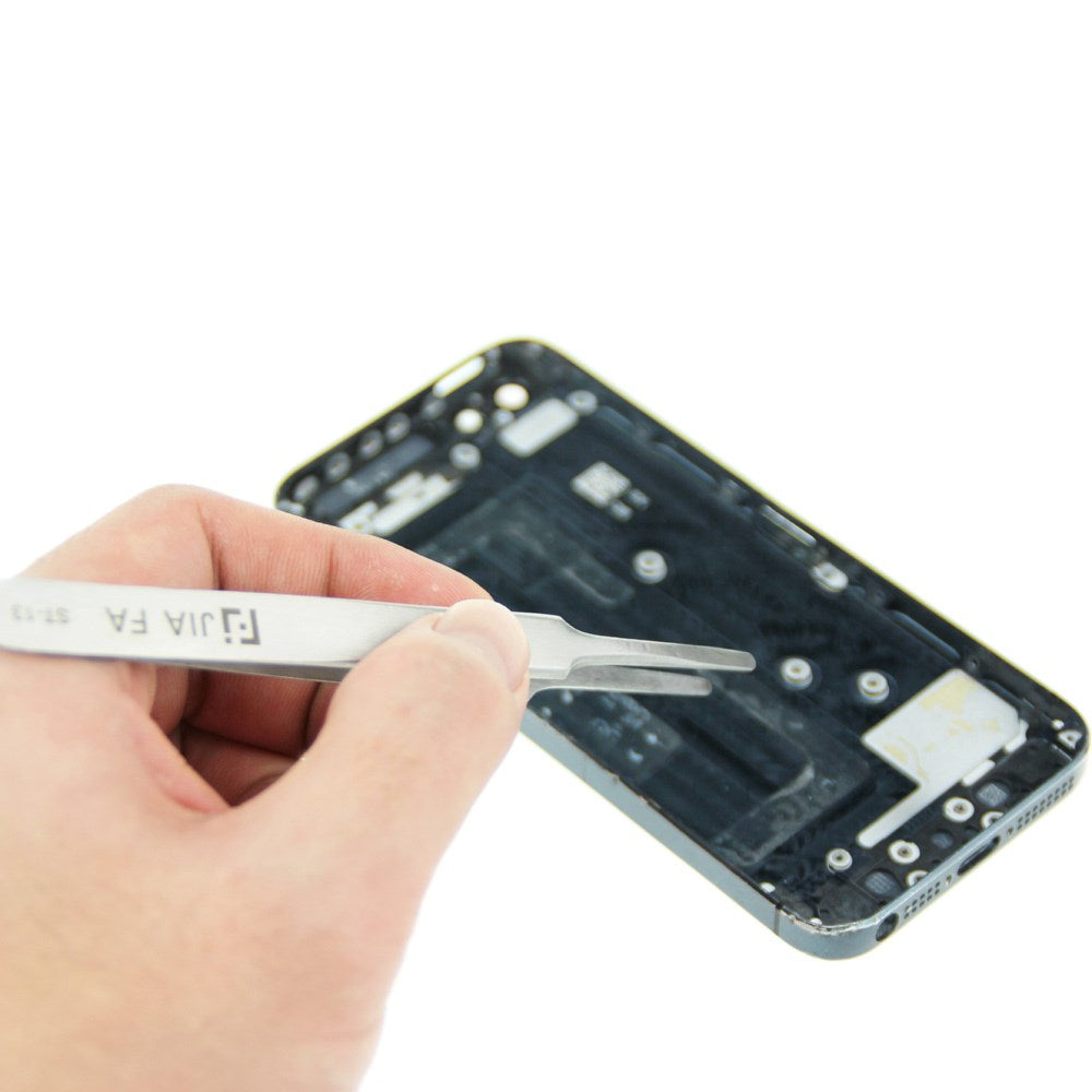 ST-13 High Strength Stainless Steel Flat Tipped Straight Tweezers Professional Tool