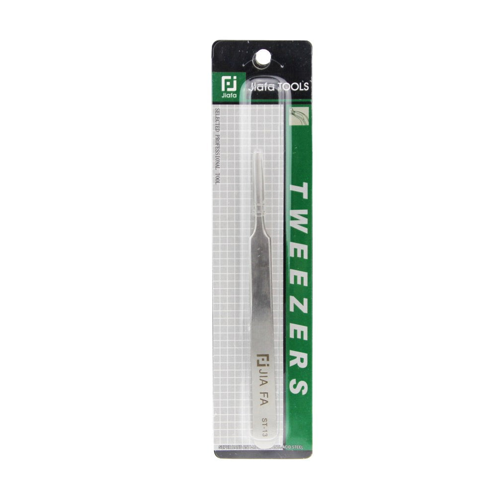 ST-13 High Strength Stainless Steel Flat Tipped Straight Tweezers Professional Tool