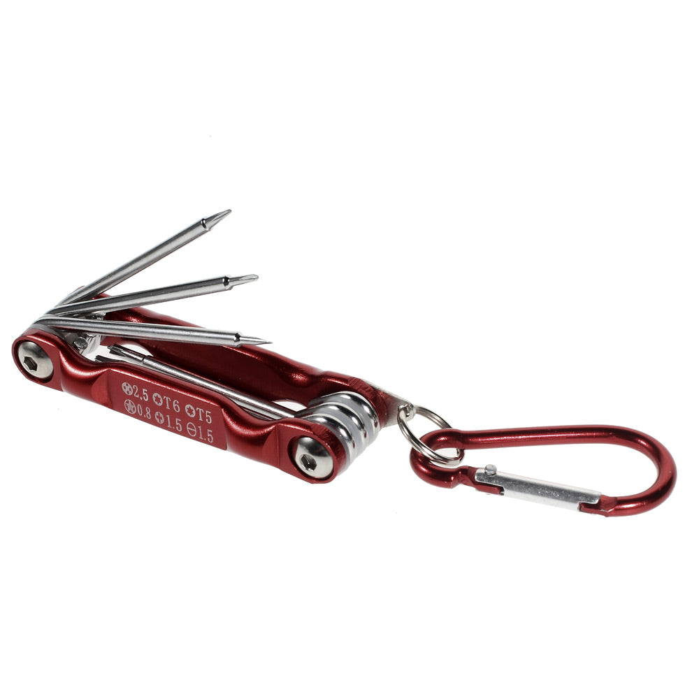 Uniqkart Foldable 6 in 1 Magnetic Precision Screwdriver Tools Set for iPhone 6 5s 5 Samsung HTC Etc SD-8100