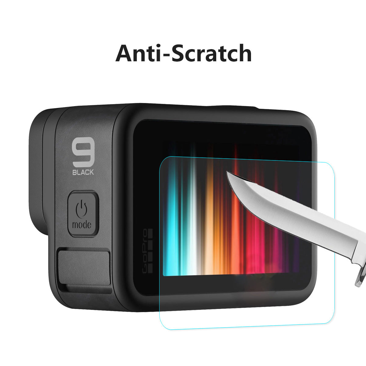 Uniqkart 3-in-1 Front+Back Screen Protector with Camera Lens Film for GoPro Hero9 Tempered Glass Film