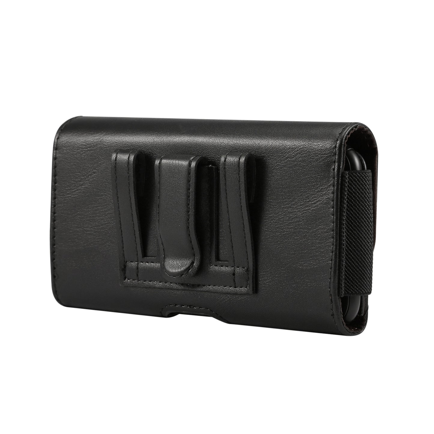 4.8 inch PU Leather Holster Pouch Case for iPhone 8, Size: 14.3 x 7.5 x 1.8cm - Black