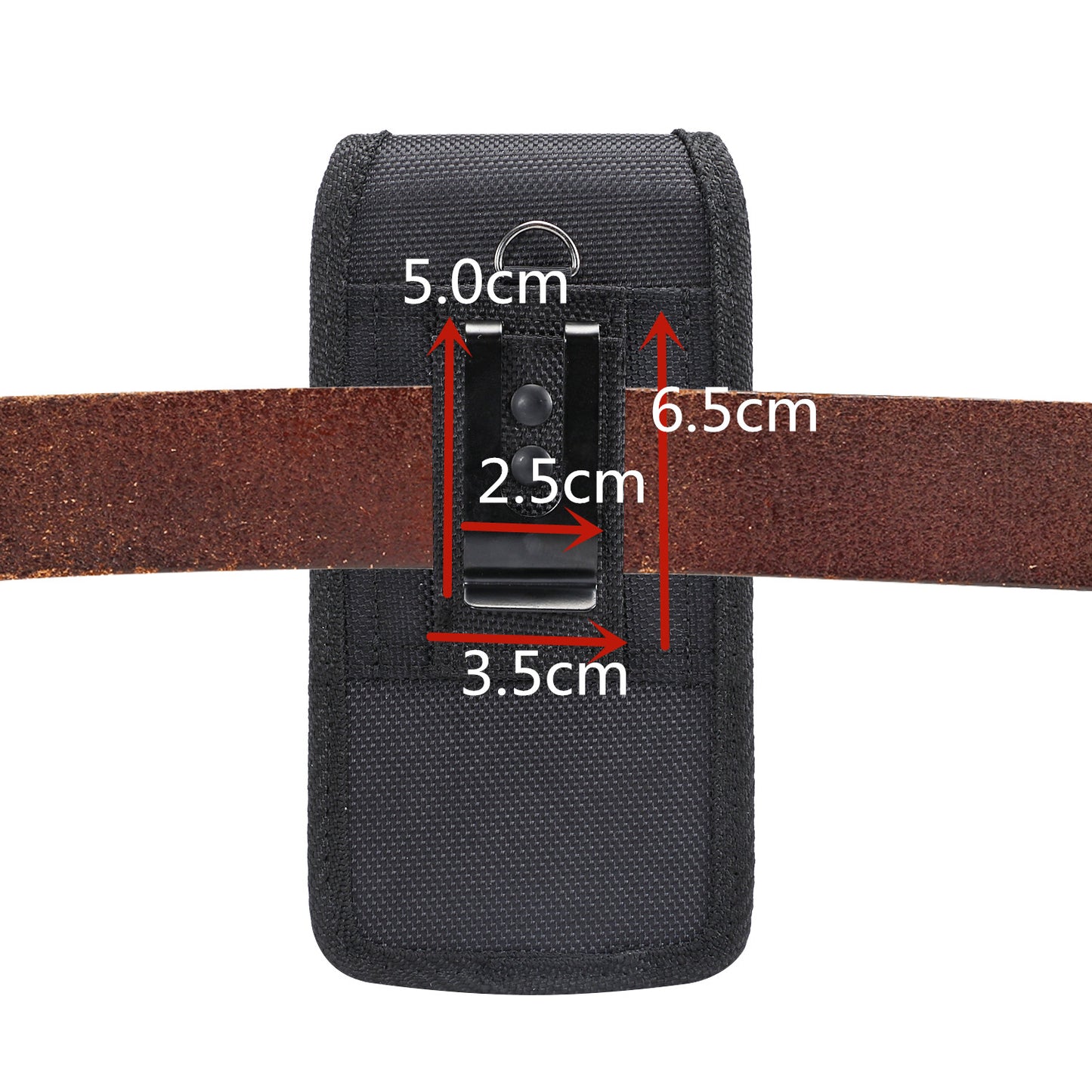 Universal Clip Oxford Cloth Hanging Waist Bag Card Holder Pouch Men Mobile Phone Bag for 4.7-5.0 inch Smartphones - Black
