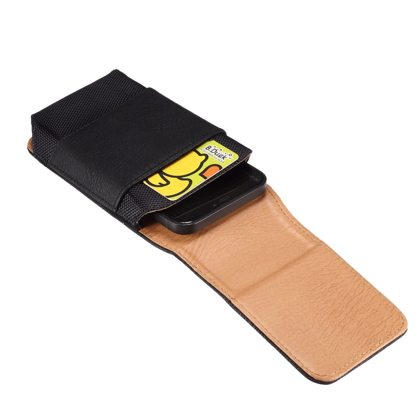 for Samsung Galaxy S22+ 5G / iPhone 11 Pro Max / Huawei Mate 40 / Honor 50 Universal 6.5-Inch Phone Waist Pouch Elastic Sides Card Carrying Bag - Black