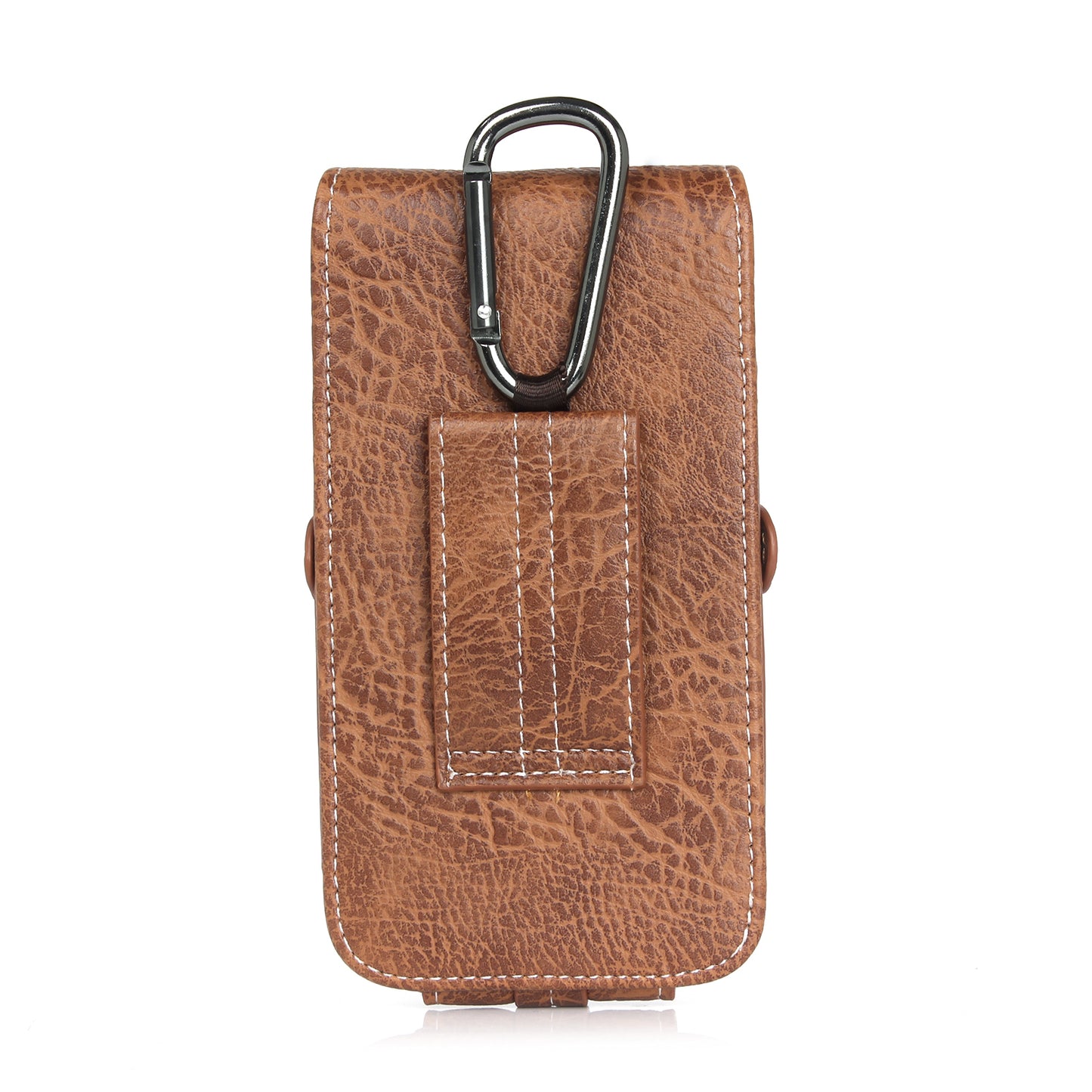 Elephant Card Holder Vertical Leather  Flip Holster Case with Belt Loop, Size: 130 x 65 x 10mm - Light Brown