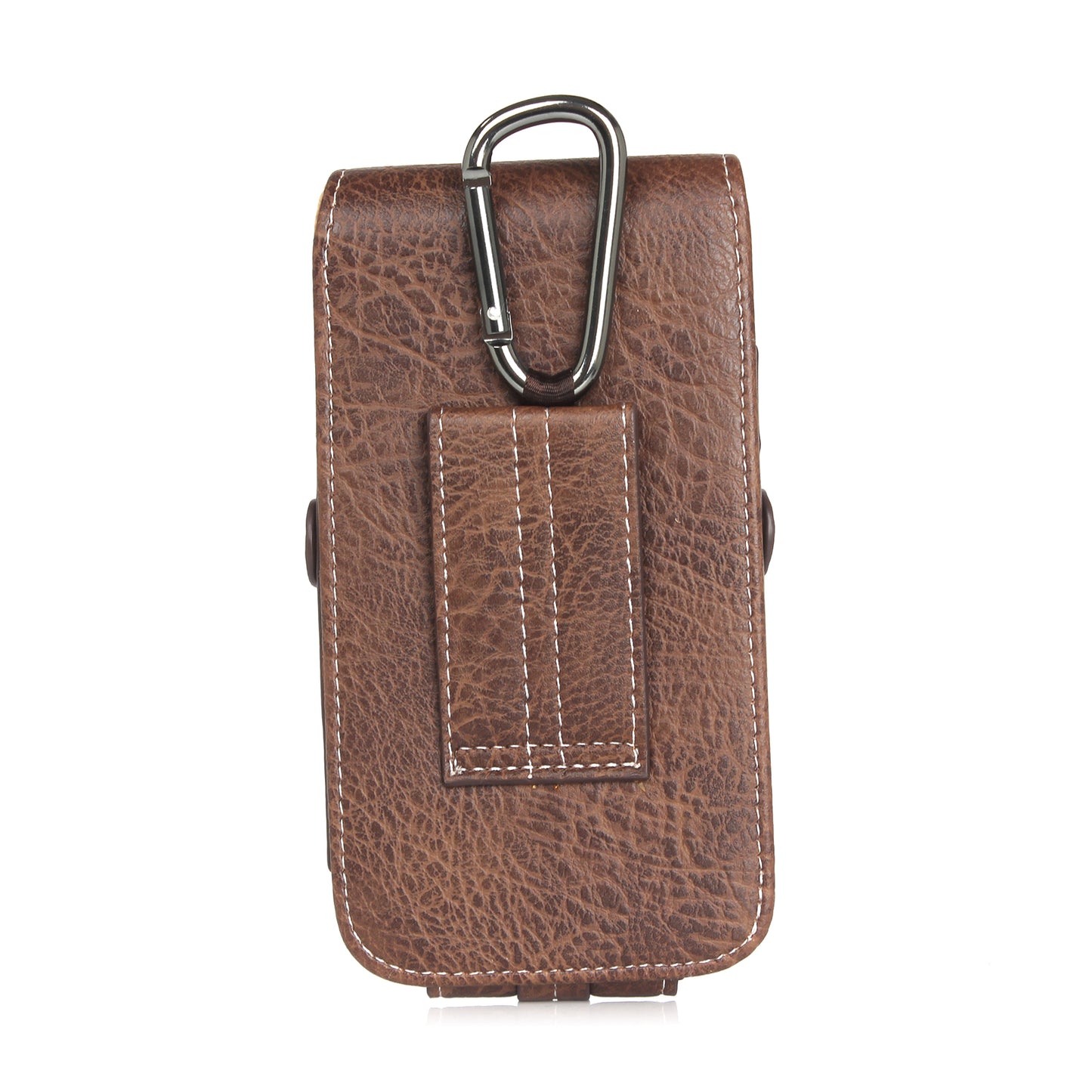 Vertical Flip Belt Loop Leather Card Holder Holster for iPhone 7 6s 6 Etc, Size: 140 x 73 x 10mm - Dark Brown