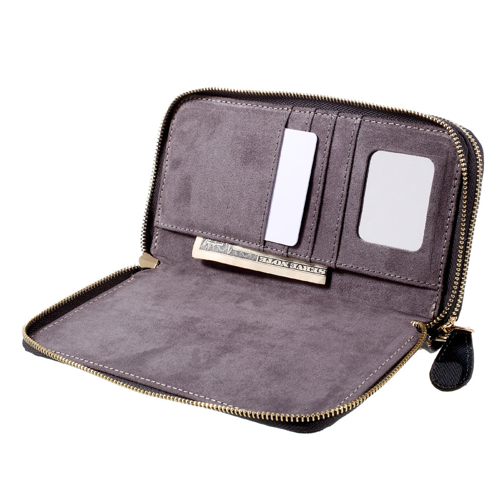 Leather Pouch Bag with Hand Strap for iPhone 8/7/6s/6, Size: 141 x 70mm - Camo Pattern / Dark Blue