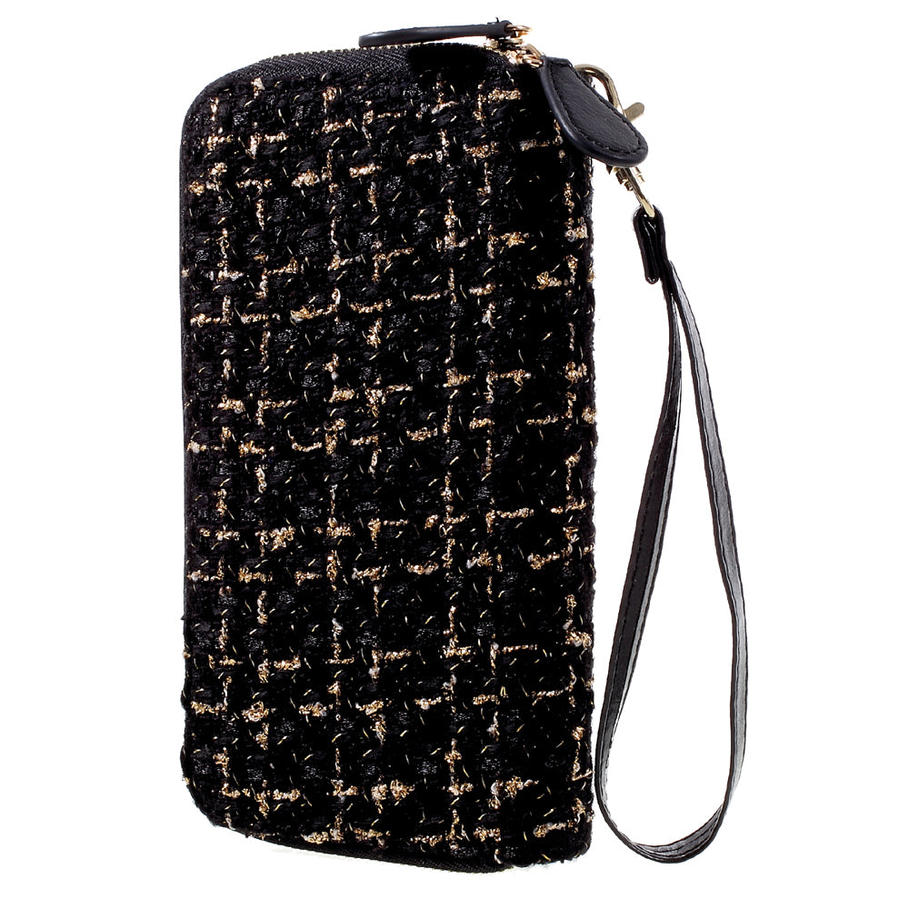 Leather Pouch Bag Phone Case for iPhone 8/7/6s/6, Size: 141 x 70mm - Stitched Pattern / Black