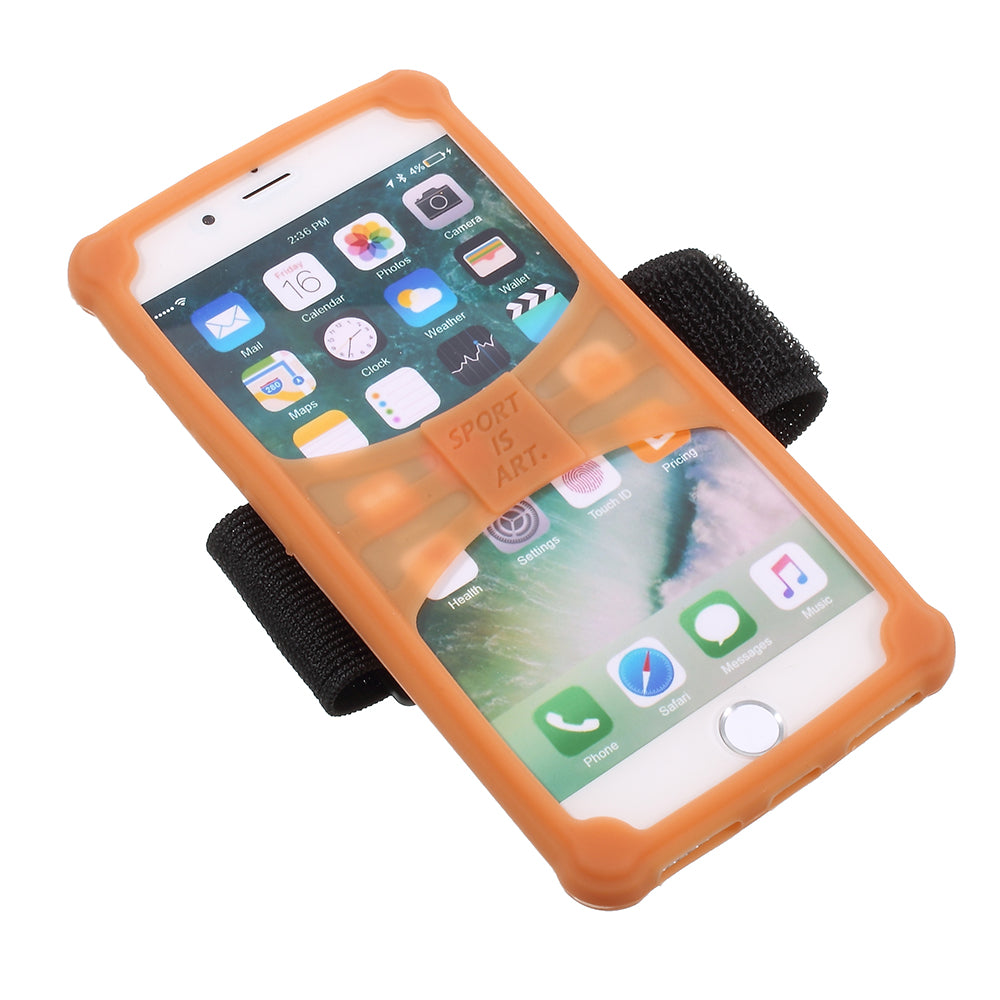 Flexible Silicone Sports Armband Phone Case for iPhone SE/5s/5, 4.0 - 4.2 inch Smartphones - Orange