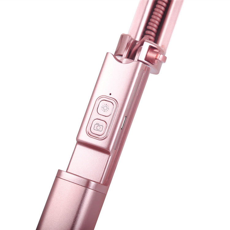 X6 Extendable Bluetooth Mini Pocket Selfie Stick for iPhone X / 8 Plus - Rose Gold Color