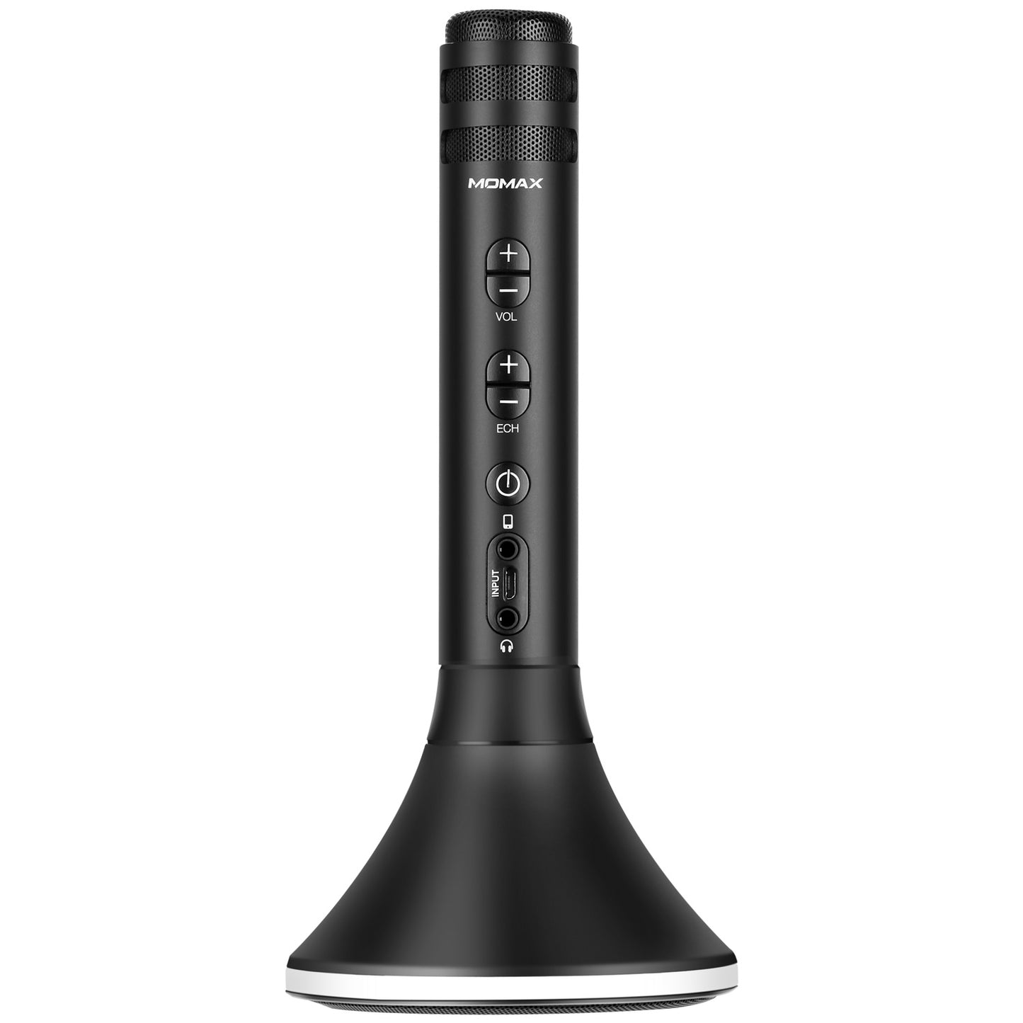 Uniqkart K-MIC PRO Wireless Karaoke Microphone Kit with Mobile Phone Holder - Black