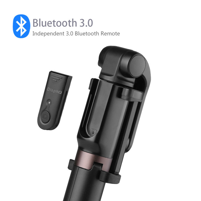Portable Extendable Smartphone Holder Selfie Stick Tripod with Bluetooth Self Timer, Clamp Width: 56-90mm