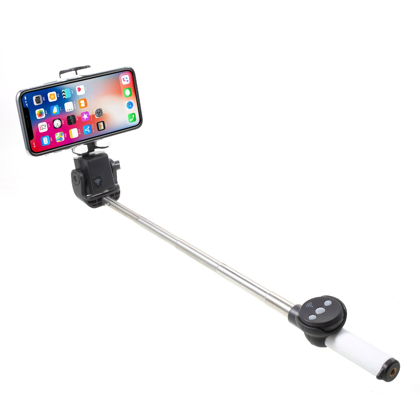 Wireless Bluetooth 360 Degree Rotation Electric Adjustable Selfie Stick - White
