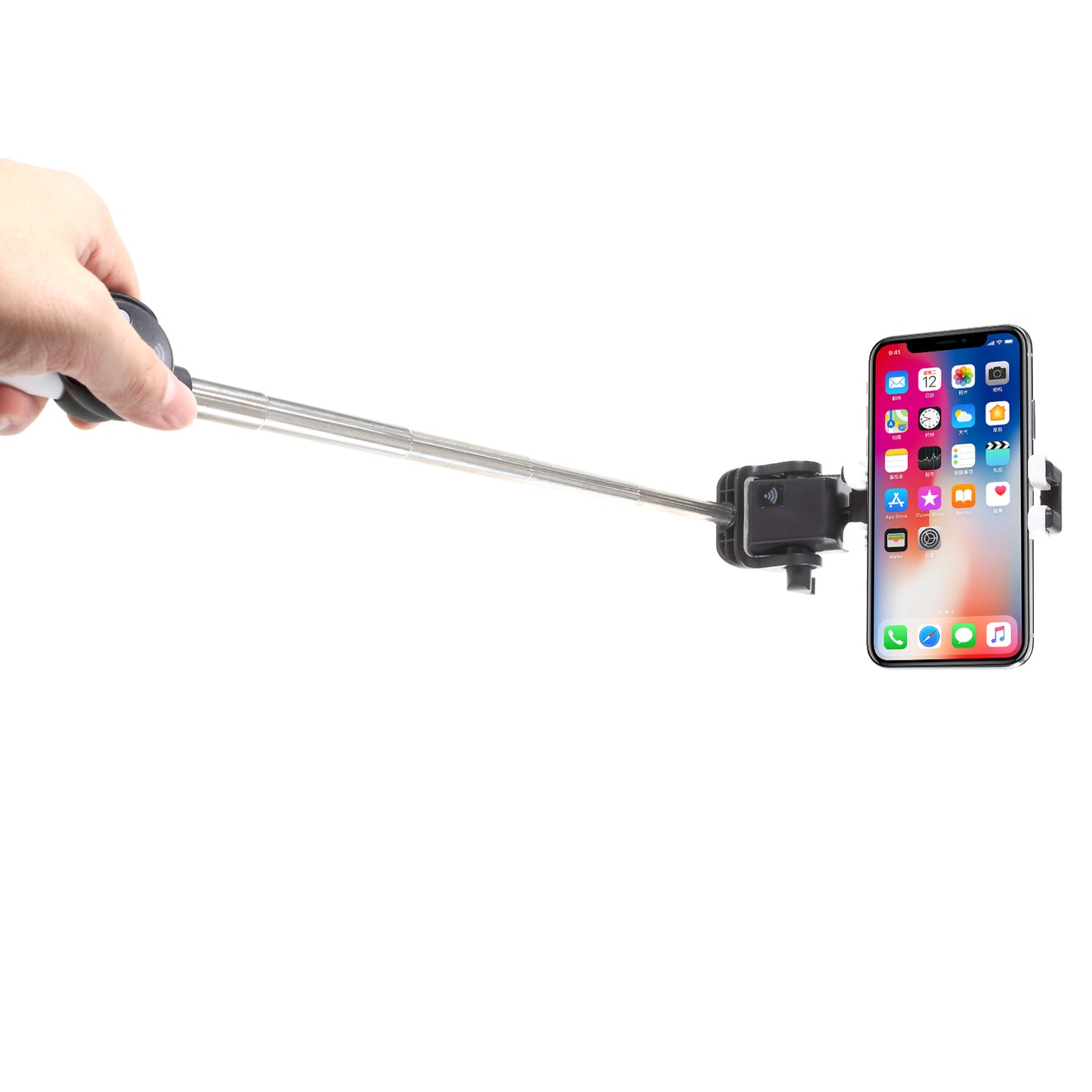 Wireless Bluetooth 360 Degree Rotation Electric Adjustable Selfie Stick - White