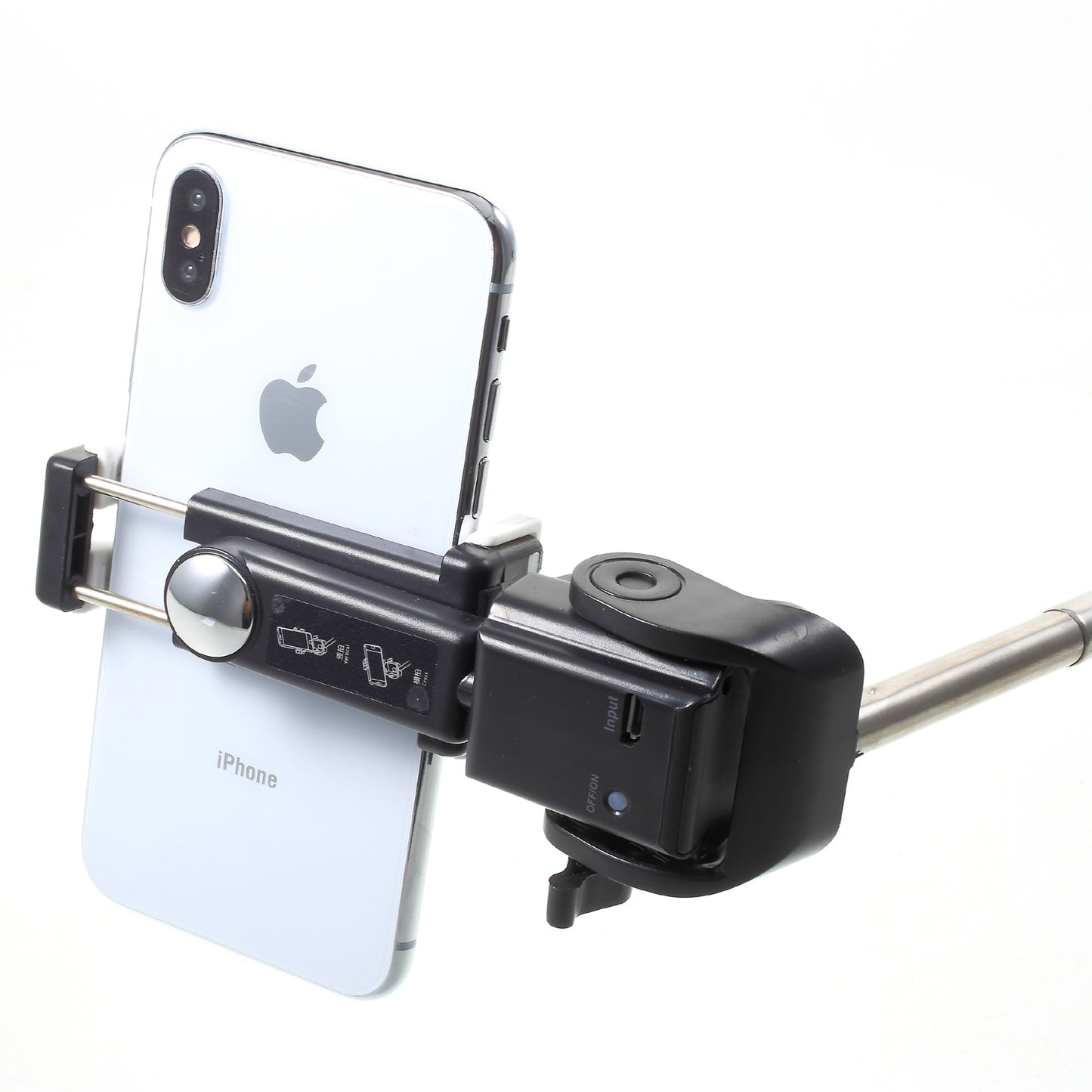 Wireless Bluetooth 360 Degree Rotation Electric Adjustable Selfie Stick - White