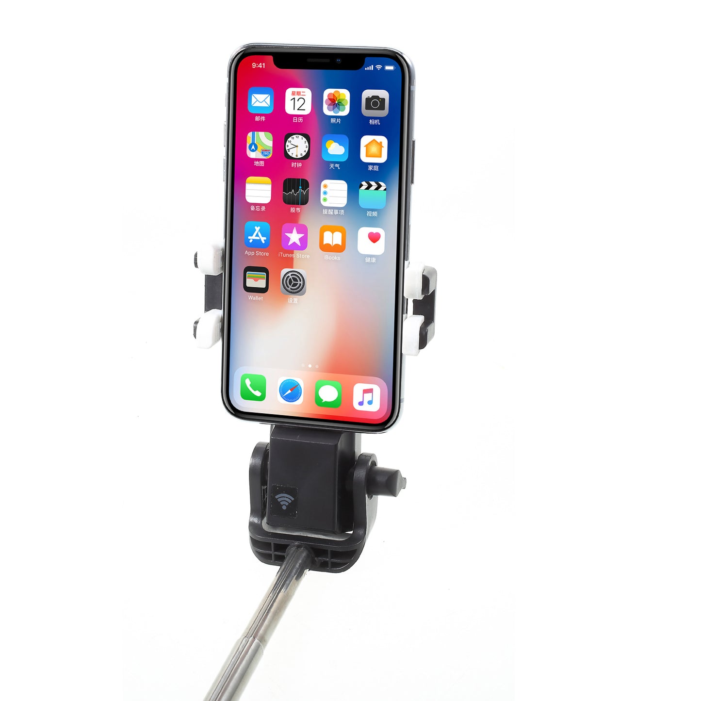 Wireless Bluetooth 360 Degree Rotation Electric Adjustable Selfie Stick - White