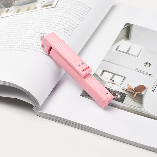 Hoco K8 Starry Lightning Mini Wired Selfie Stick for iPhoneX/8/7 - Pink
