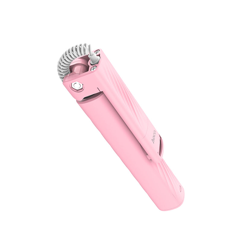 Hoco K8 Starry Lightning Mini Wired Selfie Stick for iPhoneX/8/7 - Pink