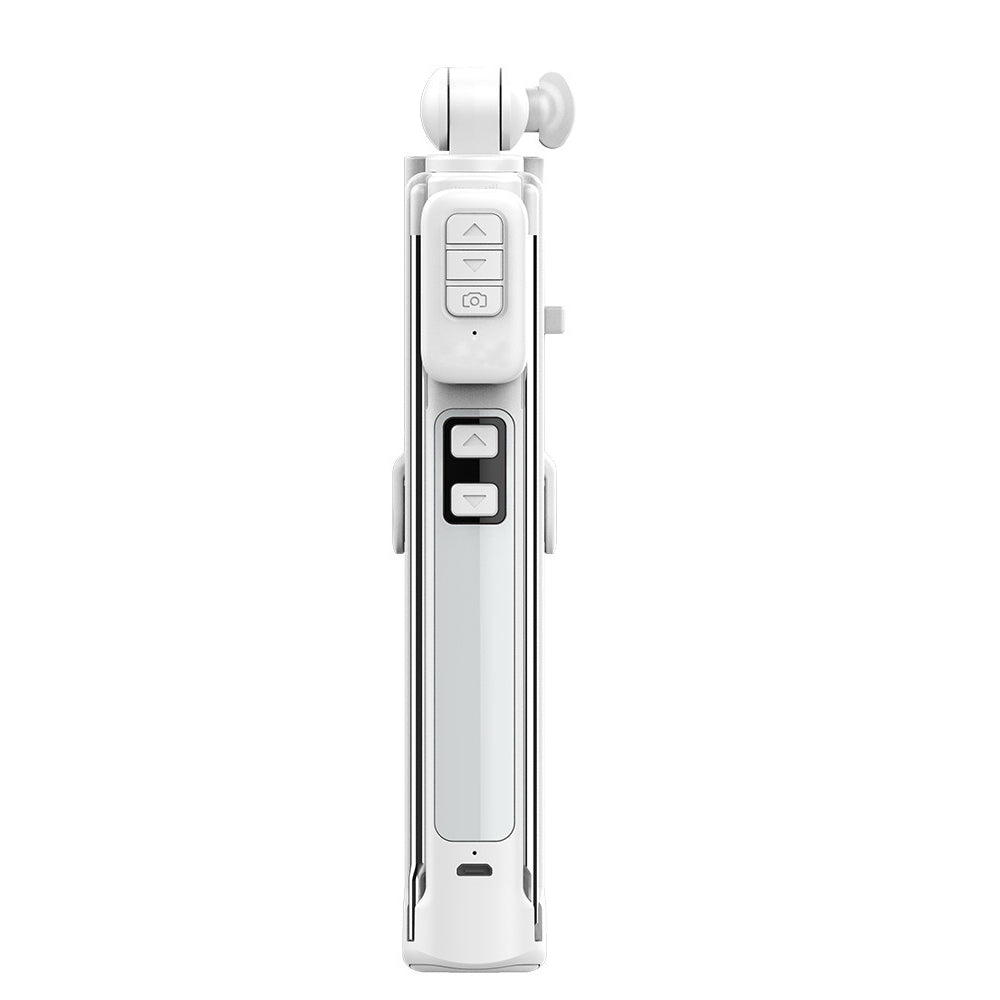 Cyke A18 Mini Multi-functional Bluetooth LED Fill Light Selfie Stick LED with Tripod for iPhone X/8/8 Plus Etc - White